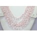 Necklace 5 Line Strand String Women Beaded Jewelry Rose Quartz Stone Beads B 789